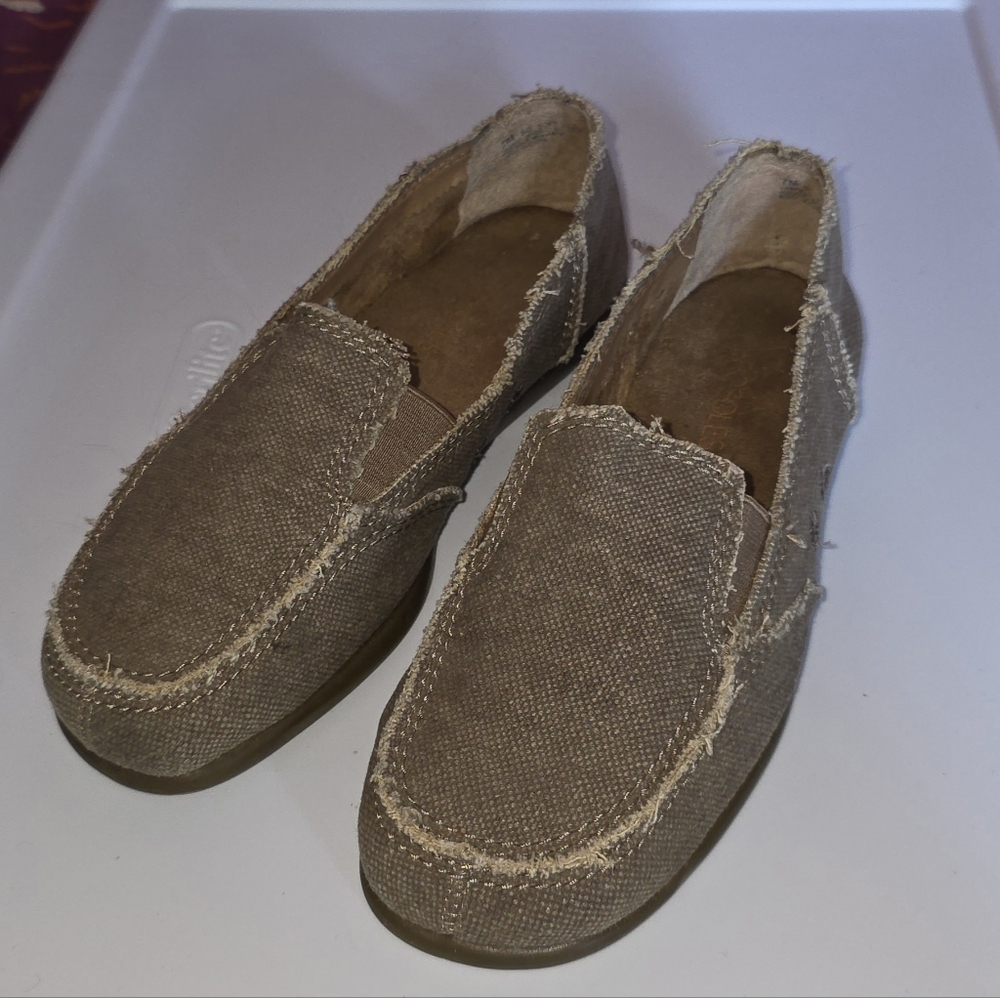 Aerosoles Women’s Canvas Slip-On Loafers Moc Toe Casual Comfort Flats Tan